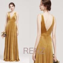 Prom Dress Ginger Velvet Bridesmaid Dress V Neck Velvet Dress for Women Sleeveless A-line Velvet Party Dress Open Back Wedding Dress -LV556B wedding photo - Prom Dress Ginger Velvet Bridesmaid Dress V Neck Velvet Dress for Women Sleeveless A-line Velvet Party Dress Open Back Wedding Dress -LV556B