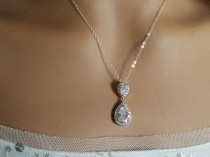Cubic Zirconia Bridal Necklace, Teardrop Crystal Necklace, Wedding Crystal Silver Pendant, Bridal Crystal Jewelry, Wedding Prom Jewelry wedding photo - Cubic Zirconia Bridal Necklace, Teardrop Crystal Necklace, Wedding Crystal Silver Pendant, Bridal Crystal Jewelry, Wedding Prom Jewelry
