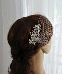Bridal Birdcage Veil with Bridal comb Veil and Bandeau Bridal Comb Wedding Veil Bridal Veil Russian Veil Bird Cage Veil Rhinestone Hair Comb wedding photo - Bridal Birdcage Veil with Bridal comb Veil and Bandeau Bridal Comb Wedding Veil Bridal Veil Russian Veil Bird Cage Veil Rhinestone Hair Comb