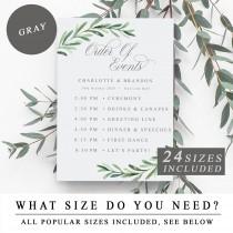Greenery Order of Events Sign, Wedding Order of the Day Signs, Printable Wedding Timeline Template, Wedding Schedule Card - INSTANT DOWNLOAD wedding photo - Greenery Order of Events Sign, Wedding Order of the Day Signs, Printable Wedding Timeline Template, Wedding Schedule Card - INSTANT DOWNLOAD