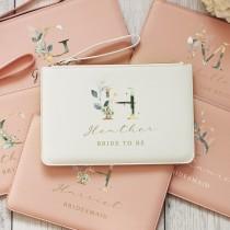 Personalised Bridesmaid Pouch, Bridal Pouch, Bridesmaid Purse, Monogram Letter Clutch Bag, Wedding Role Bag, Hen Party Bag, Bridesmaid Gift wedding photo - Personalised Bridesmaid Pouch, Bridal Pouch, Bridesmaid Purse, Monogram Letter Clutch Bag, Wedding Role Bag, Hen Party Bag, Bridesmaid Gift