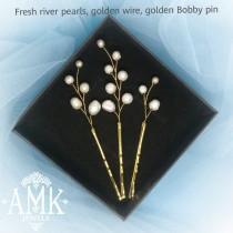 wedding photo -  Wedding hair pins, set of pearl hair pins
