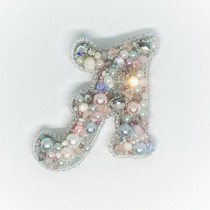wedding photo -  Embroidered letter brooch, unicorn colour letter Brooch, Beaded letter, Pin embroidered letter of your name, personal initial brooch, letter