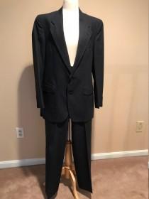 Vintage 1990s Men's Navy Suit wedding photo - Vintage 1990s Men's Navy Suit