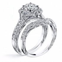wedding photo -  1.66 Ct Round cut White Moissanite Designer Bridle Set Wedding Ring 925 Silver - Buy Best Quality Moissanite in India