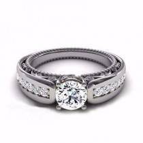 wedding photo -  Buy 1.86ct Round White Moissanite Unique Anniversary Ring