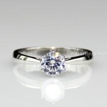 wedding photo -  Best 1ct Tapered Sterling Silver Moissanite Wedding Ring
