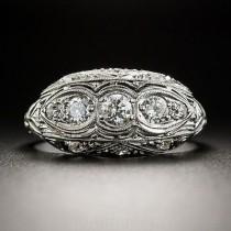 wedding photo -  Buy Moissanite 3 stone wedding Ring | Vintage Ring