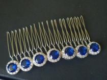 Navy Blue Crystal Hair Comb, Wedding Dark Blue Hair Piece, Bridal Sapphire Headpiece, Wedding Blue Hairpiece, Wedding Hair Accessories wedding photo - Navy Blue Crystal Hair Comb, Wedding Dark Blue Hair Piece, Bridal Sapphire Headpiece, Wedding Blue Hairpiece, Wedding Hair Accessories