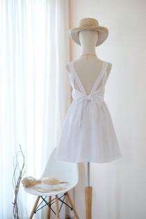 Pure White dress white Bridesmaid dress Wedding Prom dress Cocktail Party dress Evening dress Backless bow dress wedding photo - Pure White dress white Bridesmaid dress Wedding Prom dress Cocktail Party dress Evening dress Backless bow dress