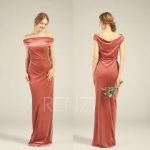 Velvet Bridesmaid Dress English Rose Wedding Dress Off Shoulder Infinity Velvet Prom Dress with Slit Cowl Neck Bridal Party Dress (HV769) wedding photo - Velvet Bridesmaid Dress English Rose Wedding Dress Off Shoulder Infinity Velvet Prom Dress with Slit Cowl Neck Bridal Party Dress (HV769)