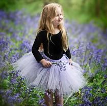 wedding photo - Knee Length Tulle Tutu Skirt, Purple, Lilac, Lavender, plum, Custom Colour Flower Girl Dress, Ballet Tutu UK, Flower Girl Bridesmaid Skirts