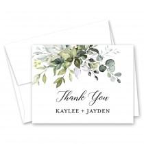 Boho Watercolor Greenery - Eucalyptus Greenery Wedding Thank You Cards - Set of 10 with envelopes wedding photo - Boho Watercolor Greenery - Eucalyptus Greenery Wedding Thank You Cards - Set of 10 with envelopes