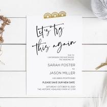 INSTANT DOWNLOAD Let's Try This Again Change the Date Card wedding photo - INSTANT DOWNLOAD Let's Try This Again Change the Date Card