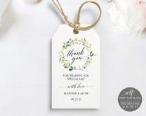 Greenery Wedding Thank You Tag Template, Wedding Favor Tags, Printable Thank You Tags, 100% Editable, Instant Download, TRY BEFORE You BUY wedding photo - Greenery Wedding Thank You Tag Template, Wedding Favor Tags, Printable Thank You Tags, 100% Editable, Instant Download, TRY BEFORE You BUY