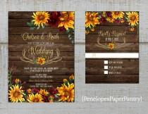 Rustic Sunflower Fall Wedding Invitation,Sunflowers,Burgundy Roses,Antlers,Barn Wood,Gold Print,Shimmery,Printed Invitation,Wedding Set wedding photo - Rustic Sunflower Fall Wedding Invitation,Sunflowers,Burgundy Roses,Antlers,Barn Wood,Gold Print,Shimmery,Printed Invitation,Wedding Set