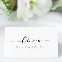 Wedding Place Card Template, Place Card Printable, Calligraphy Escort Cards, Editable Placecards, Instant Download, BW1 wedding photo - Wedding Place Card Template, Place Card Printable, Calligraphy Escort Cards, Editable Placecards, Instant Download, BW1