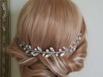 wedding photo -  Wedding Crystal Hair Piece, Bridal Hair Vine, Wedding Rhinestone Headpiece, Crystal Hair Jewelry, Bridal Hair Accessories Crystal Hair Piece