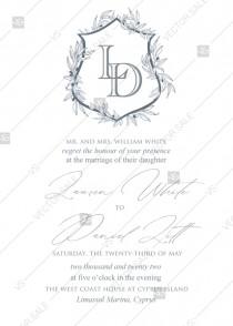 wedding photo -  Monogram bohemian natural ornate glam letterpress wedding invitation set PDF 5x7 in invitation maker