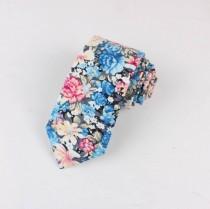 CANDY Floral Skinny Tie 2.36" wedding photo - CANDY Floral Skinny Tie 2.36"