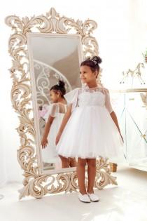 wedding photo - Tutu Flower Girl Dress, Flower Girl Dress, Lace Flower Dress, 1st Birthday Flower Dress, Flower Girl Dresses, Lace Baby Dress, Wedding Dress