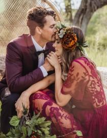wedding photo -  Large burnt orange flower crown - Mediterranean floral halo - wedding hair accessory - bohemian greenery flower wreath
