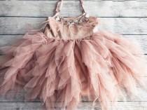 1er birthday. Dress, Mauve /pink flower girl dress, Feathers top,Baby toddler dress, flower girls dresses wedding photo - 1er birthday. Dress, Mauve /pink flower girl dress, Feathers top,Baby toddler dress, flower girls dresses