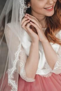 Lace eyelash veil, Wedding veil, Bridal veil, Lace veil, Veil wedding, Veil with lace wedding photo - Lace eyelash veil, Wedding veil, Bridal veil, Lace veil, Veil wedding, Veil with lace