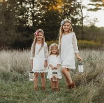 Simply Grace Lace Flower Girl Dress Rustic Flower Girl wedding photo - Simply Grace Lace Flower Girl Dress Rustic Flower Girl