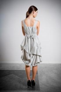Silver Bridesmaid Dress, Grey Bridesmaid Dress, Sleeveless Dress, Knee Length, Draped Grecian Dress, Party Dress Short Dress, Casual Wedding wedding photo - Silver Bridesmaid Dress, Grey Bridesmaid Dress, Sleeveless Dress, Knee Length, Draped Grecian Dress, Party Dress Short Dress, Casual Wedding
