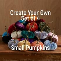 Small Velvet Pumpkins Create Your Own Set of 4, Fall decoration, table centerpiece, rustic wedding decor, hostess gifts, best selling items wedding photo - Small Velvet Pumpkins Create Your Own Set of 4, Fall decoration, table centerpiece, rustic wedding decor, hostess gifts, best selling items
