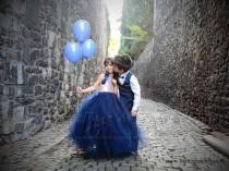 wedding photo - Sequin Tulle Flower Girl Dress, Champagne Color - One Shoulder Style Tutu Dress - CUSTOM Choose Your Color!