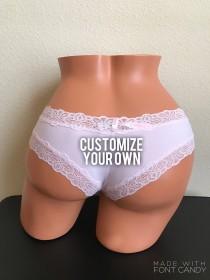 wedding photo - Personalized Victoria Secret Light Pink Cheeky Panty, Bachelorette Party Gift, Bridal Shower Gift, Birthday Party Gift, Custom Panties