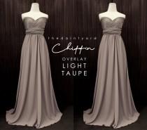 wedding photo - TDY Light taupe Chiffon Overlay Skirt for Maxi Long Convertible Dress / Infinity Dress / Wrap Dress / Bridesmaid Multiway Dress