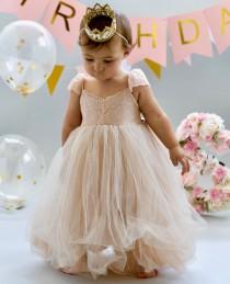wedding photo - Dusty Coral Blush Flower Girl Dress Dresses Girls 1st Birthday Outfit Tulle Tutu Baby Infant Toddler Photoshoot Baby Shower Gown Newborn