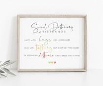 wedding photo - Social Distance Wedding Wristband Sign, Color Coded Wristbands Sign, Wedding Covid Signs, Editable Templett Signs, WLP-DRA 3558