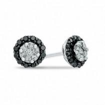 wedding photo -  Black And White Diamond Stud Earring 0.50 Carat In 14k White Gold.