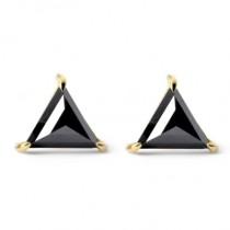 wedding photo -  Black Diamond Triangle Stud Earrings 0.80 Carat For Unisex