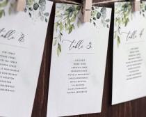 wedding photo - REESE - Seating Chart Cards, Seating Chart Wedding, Printable Seating Plan, Seating Template, Hanging Greenery Seating Board, Table Template