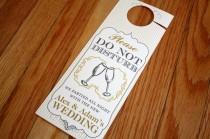 wedding photo - FAST SHIPPING - 25 qty Personalized Wedding Door Hangers