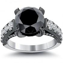 wedding photo -  Buy Vintage Black Engagement In Huge 5.53 Carat Diamond