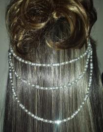wedding photo - Bridal hair combs, Hair swag, hair combs chain, Gatsby headpiece, pearls and crystals, pearl bridal combs, silver diamante decorative combs