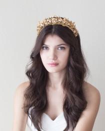 wedding photo - Bridal crown. Bridal headpiece. Gold crown. Gold leaves crown.Wedding crown. Style 813