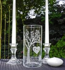 wedding photo - Wedding Unity Ceremony Candle Set- Blooming  Sweetheart Tree with Floating Candle. **Taper Candles and Candle Holders Optional**