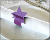 wedding photo - Purple Napkin Rings, Star Paper Napkin Rings, Set of 10 Star Party Decoration, Purple Event Table Decor, Purple Star Napkins, Purple, ST17