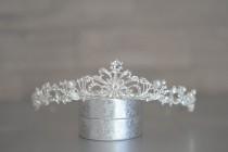 wedding photo - Pearl Tiara • Bridal Tiara • Wedding Crown • Silver Crystal Tiara • Pearl Crown • Hair Jewelry • Bridal Headpiece • Pearl Diadem for Brides