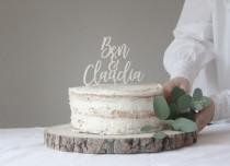 wedding photo - First Names Wedding Cake Topper, Modern Wedding Topper, Script Cake Topper, Wooden Cake Topper, Gold Wedding Cake Topper, Wedding Decor