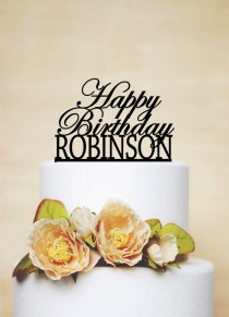 wedding photo - Happy Birthday Cake Topper,Custom Cake Topper,Acrylic Cake Topper,Personalized Cake Topper-A008