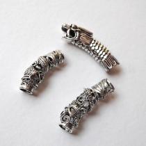 wedding photo - set of 3 dragon viking / celtic hair / beard / braid beads - alloy cuffs norse charms dreadlocks