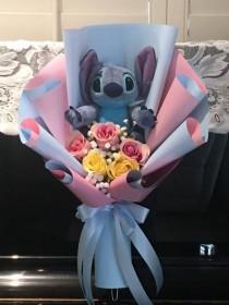 Disney Stitch Plush Bouquet. Blue. wedding photo - Disney Stitch Plush Bouquet. Blue.